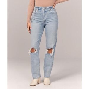Women's Light Blue Distressed Jeans